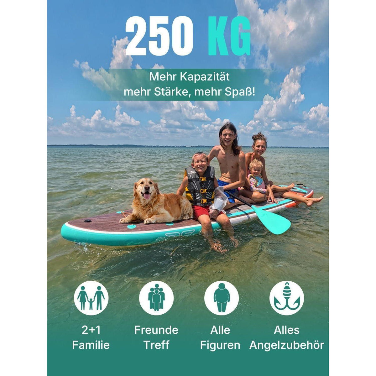 Stand Up Paddling Board XL für Familien mit Balanceflügel