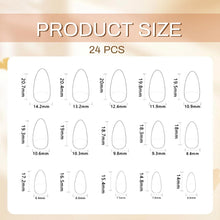24 Stücke Mittel Almond Braun 3D Design Akryl Stiletto Nägel