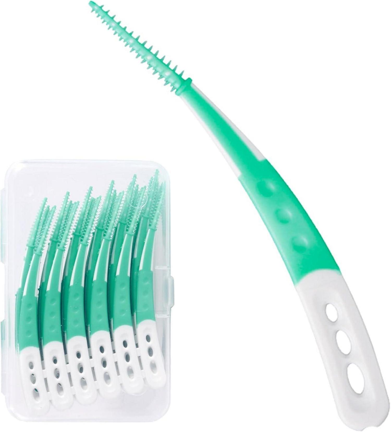 Interdentalbürsten 60 Stück Zahnzwischenraumbürsten Gebogene Form