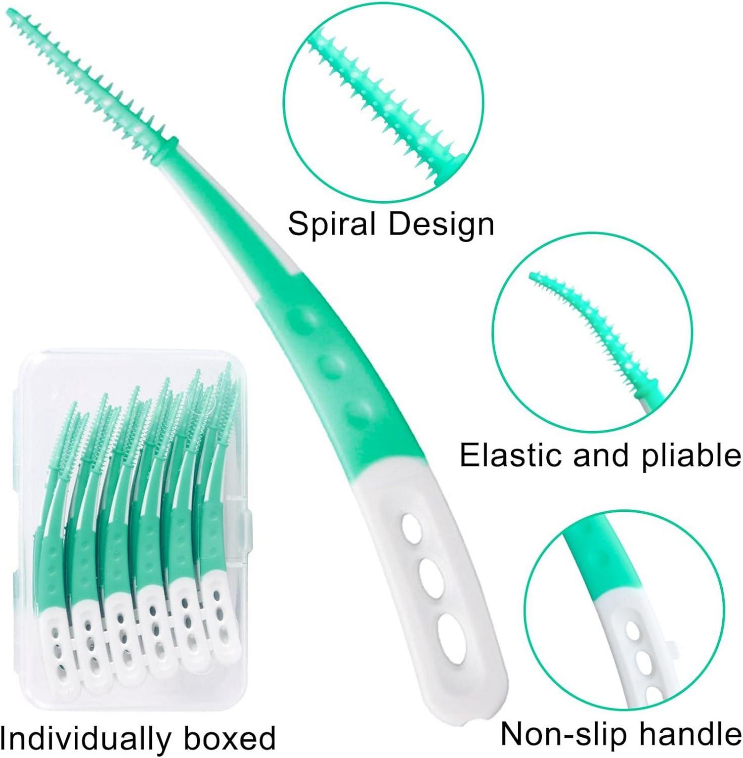 Interdentalbürsten 60 Stück Zahnzwischenraumbürsten Gebogene Form
