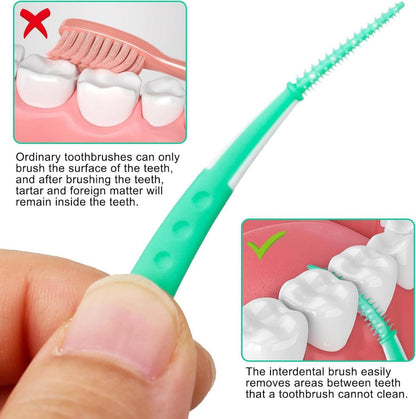 Interdentalbürsten 60 Stück Zahnsticks Zwischenraumbürsten Reinigung Zähne