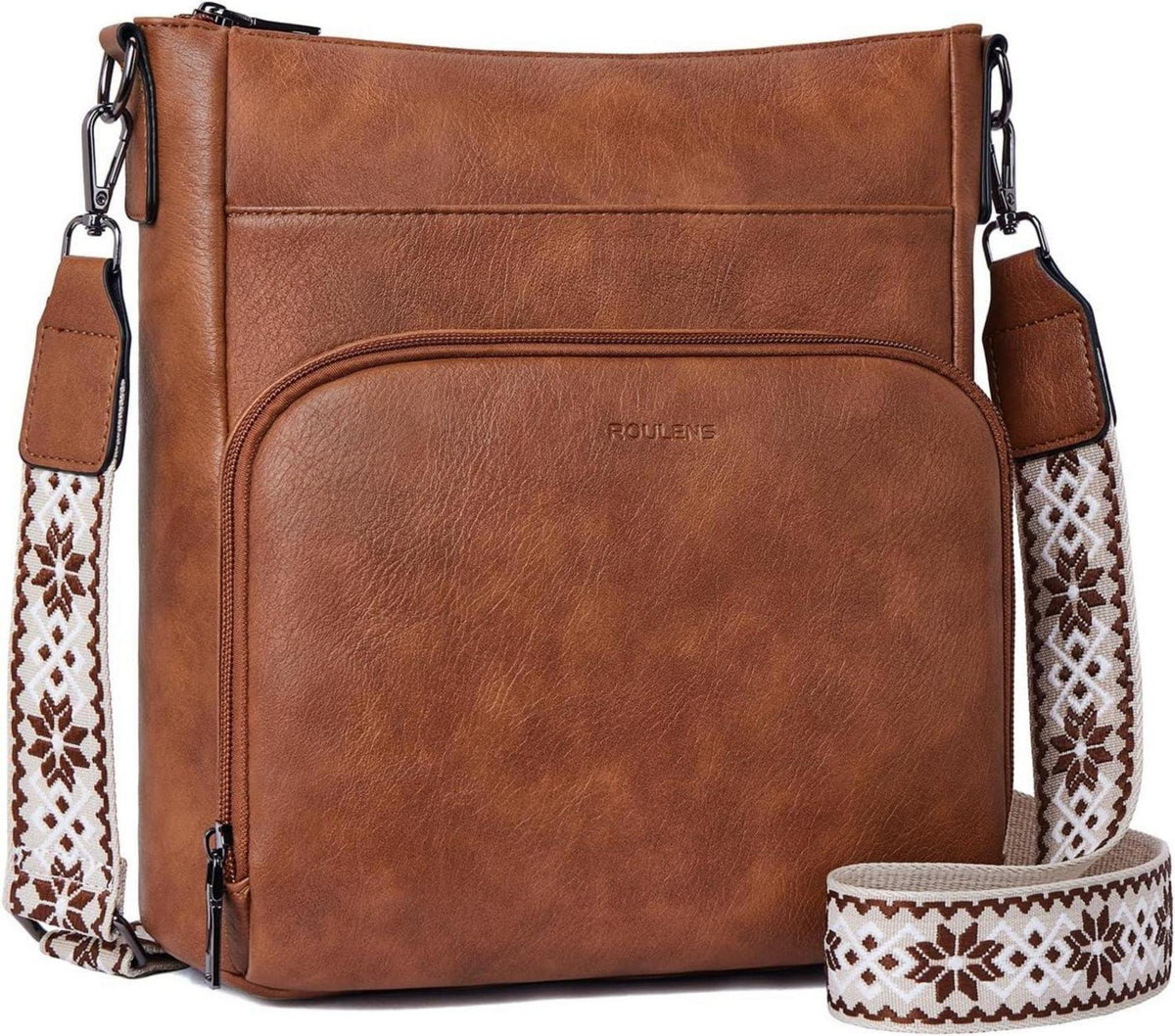 Moderne Roulens Umhängetasche - Veganes Leder, Crossbody, Damen