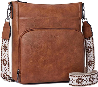 Moderne Roulens Umhängetasche - Veganes Leder, Crossbody, Damen