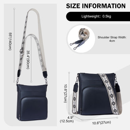 Roulens Umhängetasche Damen Weiches Veganes Leder Crossbody Vorderfach