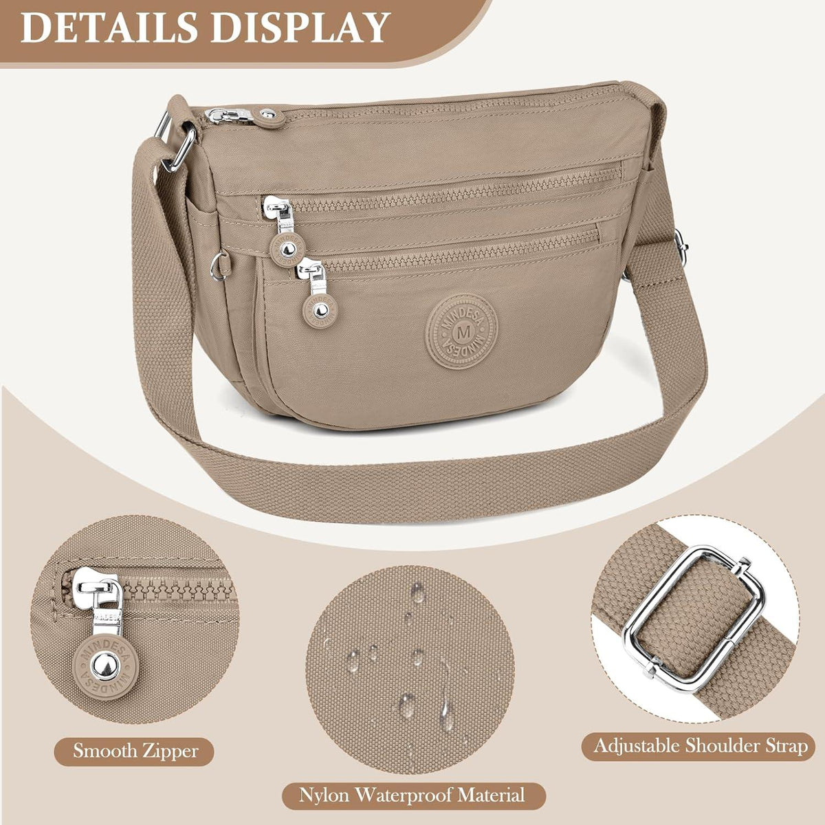 TEUEN Umhängetasche Damen Wasserdicht Nylon Crossbody Casual Handtasche