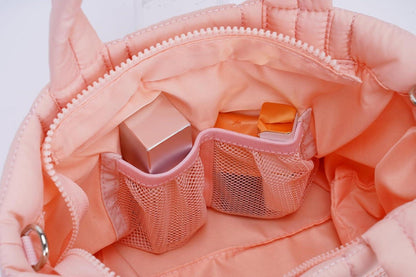 TIAASTAP Mini Puffer Umhängetasche mit Reißverschluss und abnehmbarem Gurt