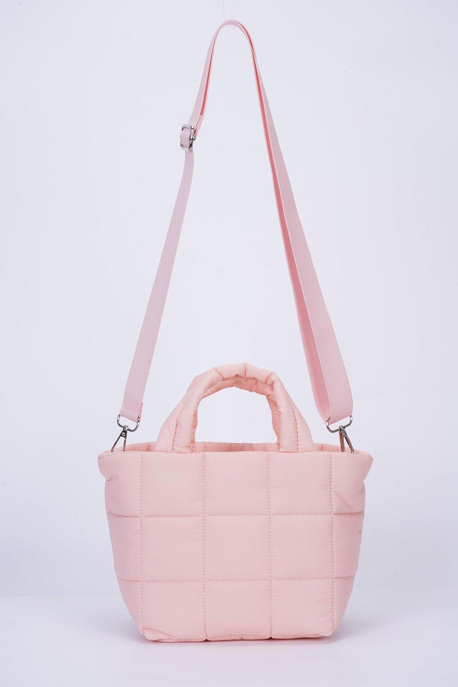 Puffer Tote Bag mit Reißverschluss - Leichte Gesteppte Umhängetasche