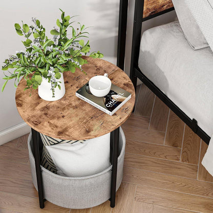 Runder Couchtisch mit Stauraum für Wohnzimmer & Schlafzimmer