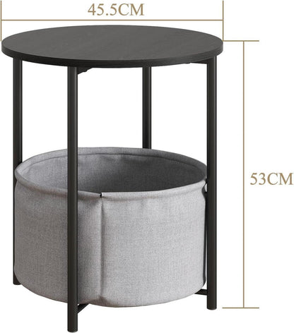 Runder Couchtisch mit Stauraum für