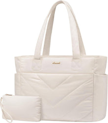 Laptoptasche Damen 15,6 Zoll Arbeitstasche Schultertasche Beige