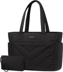 Schwarze Laptoptasche Damen 15,6 Zoll Arbeitstasche Schultertasche