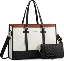 Große Business Laptoptasche 15,6 Zoll Canvas Leder Braun