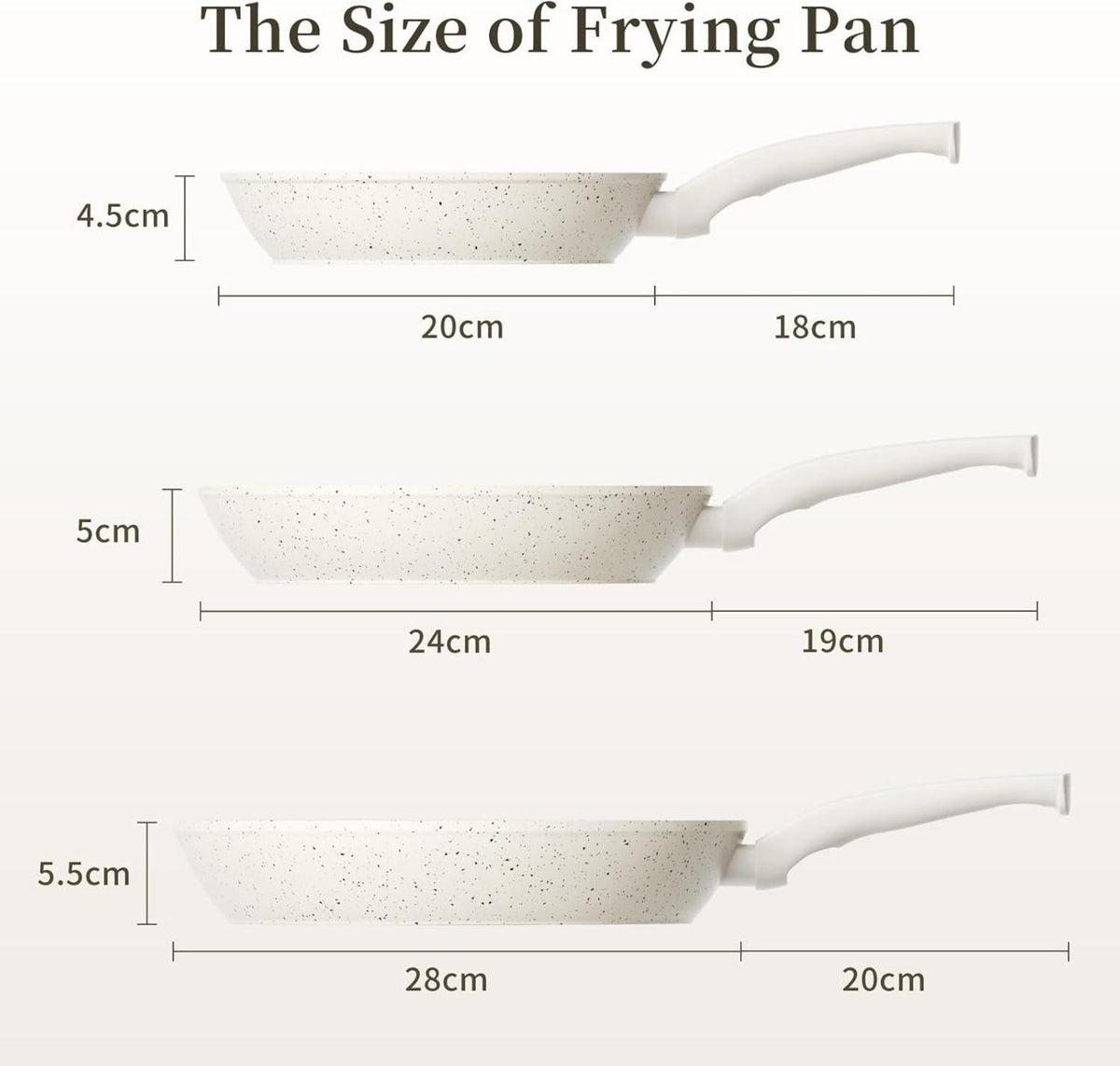 Antihaft Keramik Bratpfanne 24cm, Pfannen Induktion Keramikbeschichtung