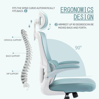 Ergonomischer Schreibtischstuhl mit Kopfstütze & Lordosenstütze, grün
