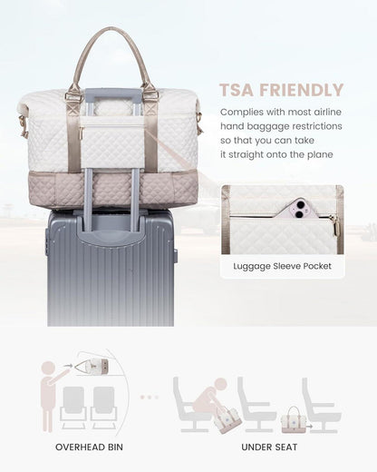 Große LOVEVOOK Reisetasche Damen mit Schuhfach für Flugzeug & Sport - Weekender