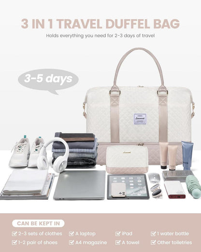 Große LOVEVOOK Reisetasche Damen mit Schuhfach für Flugzeug & Sport - Weekender
