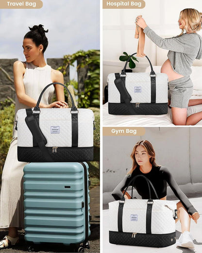 Weekender Damen Reisetasche Handgepäck mit Schuhfach und Laptopfach