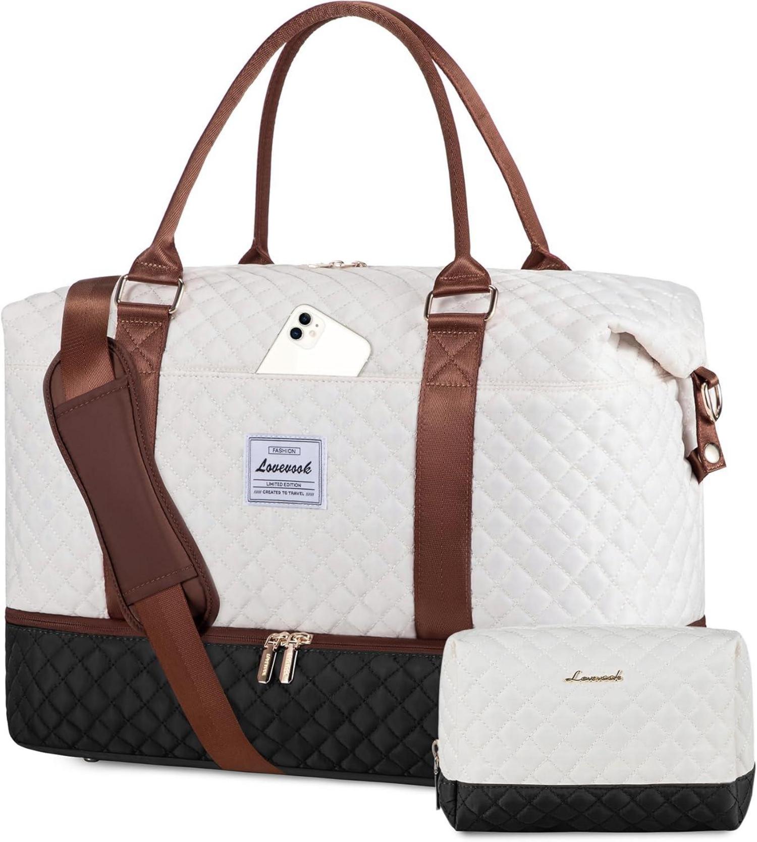 Reisetasche Handgepäck Damen Sporttasche mit Schuhfach Carry On Duffle