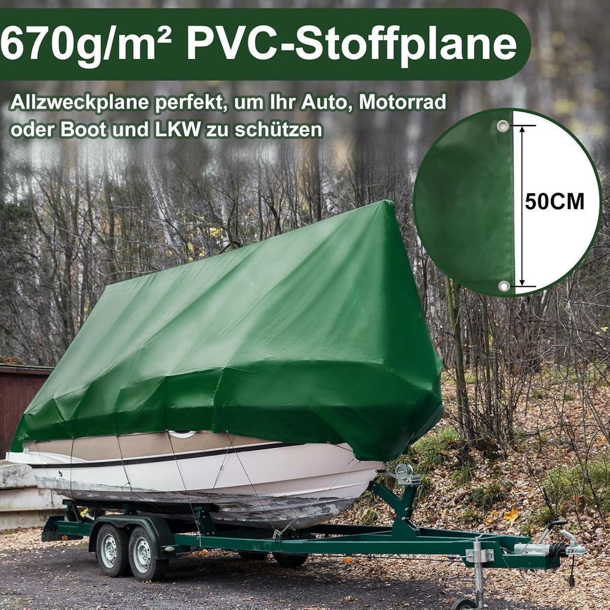 LKW Abdeckplane 3x5m | Premium PVC Plane mit Ösen – Wasserdicht & Reißfest