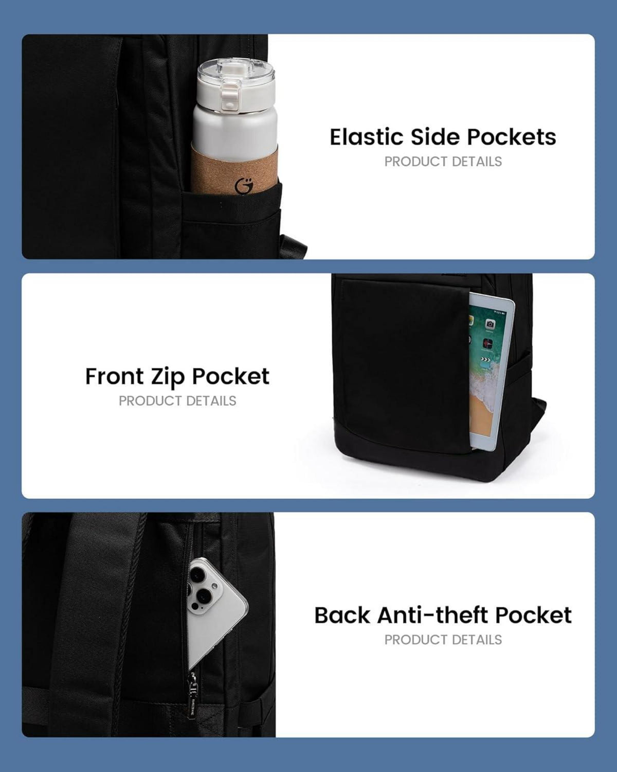 Herren Business Rucksack 15.6 Zoll Laptop Wasserdicht Reise Uni Büro