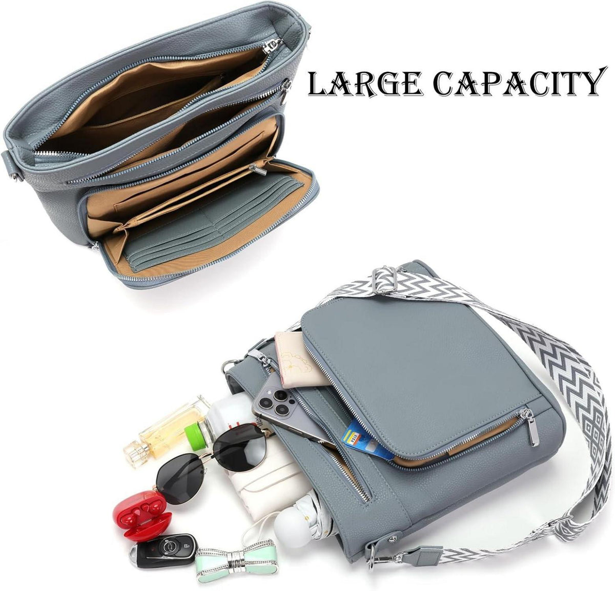 Damen Handtasche Crossbody Vegan Leder Umhängetasche