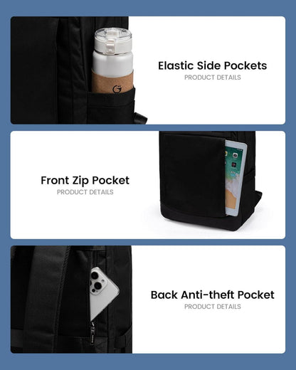 Herren Business Laptop Rucksack 17 Zoll Wasserdicht Uni Büro Arbeit Travel