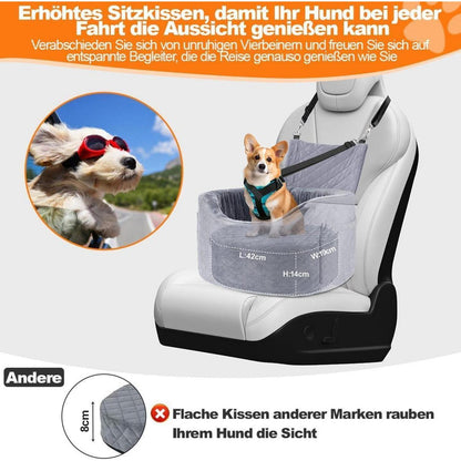 Hundeautositz Booster Schwarz – Komfortabler Reisebegleiter für kleine Hunde