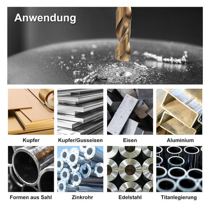 HSS-E M35 Kobalt Spiralbohrer-Set 25tlg. 1-13mm für Metall & Edelstahl