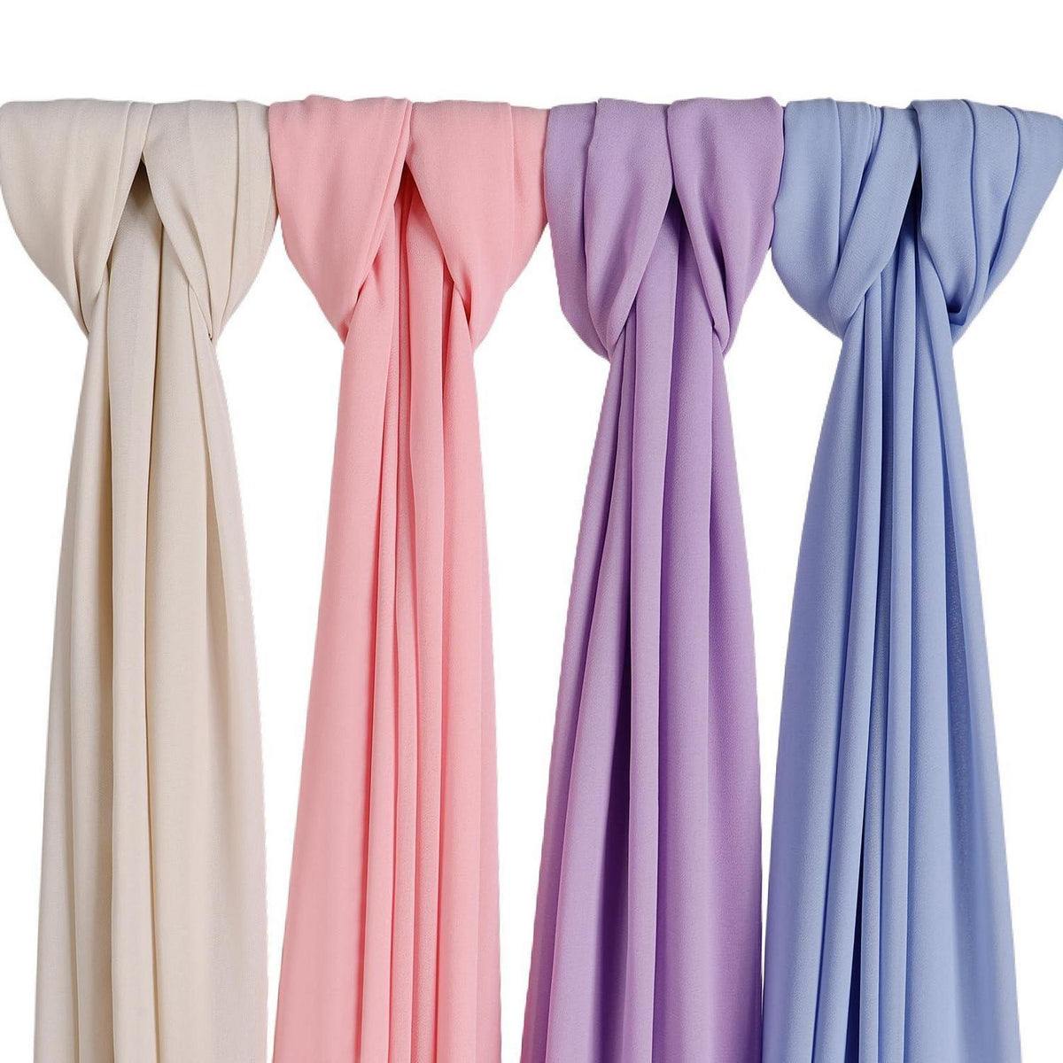 Chiffon Hijab Schals Damen 4er Set Premium Weich Mixcolor Geschenkbox