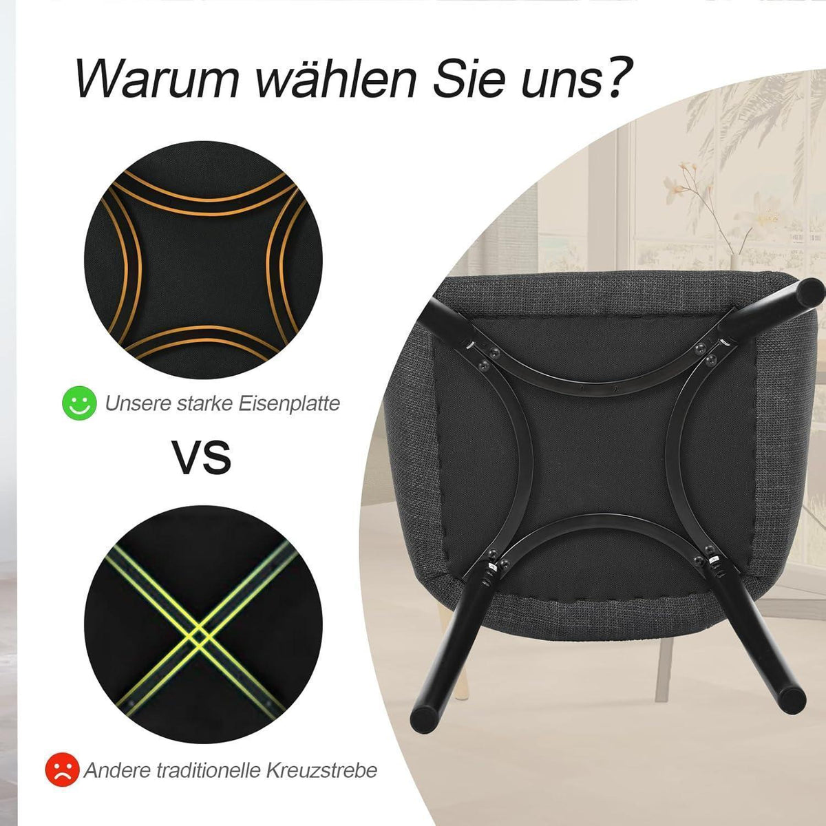 Esszimmerstühle 4er Set Schwarz Samt mit Holzbeinen & Armlehnen