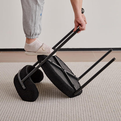 2er Set Esszimmerstühle Teddy-Samt Schwarz