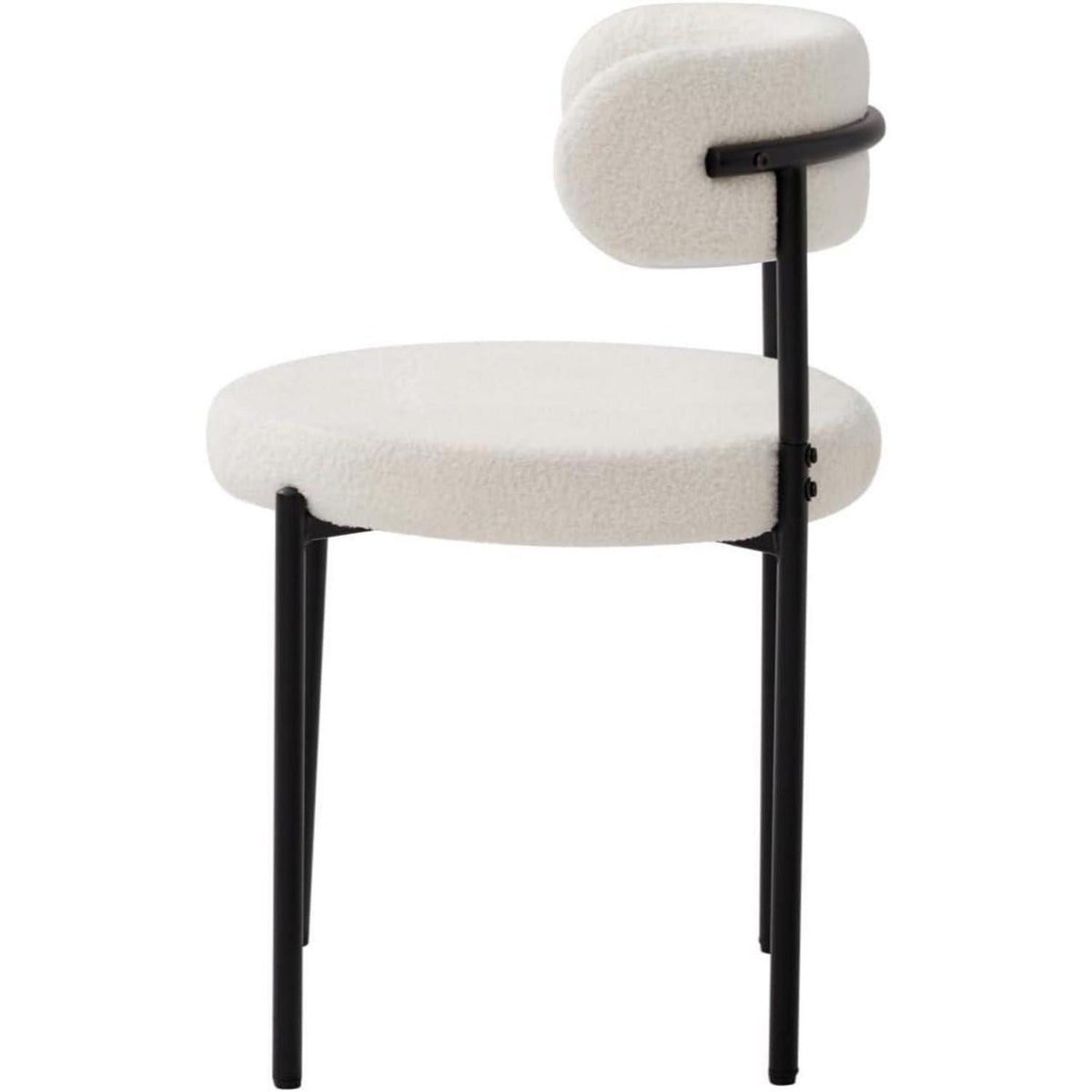 6 Esszimmerstühle Teddy-Samt Weiß – Modern & Komfortabel