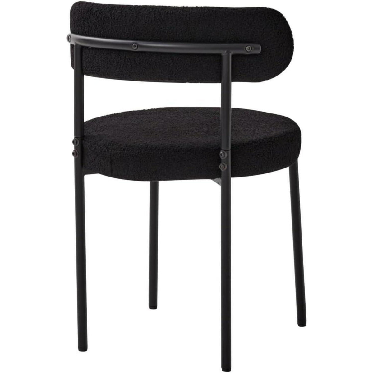 4er Set Esszimmerstühle Teddy-Samt Schwarz Modern