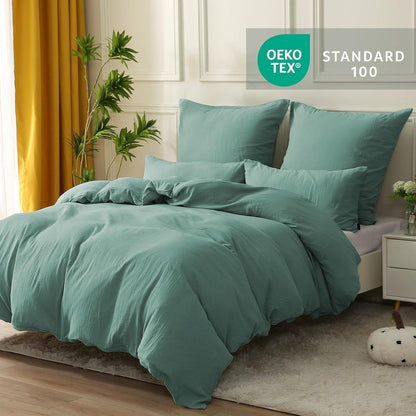Bettwäsche-Set Baumwolle Doppeltes Musselin Beangreen 220x240 cm