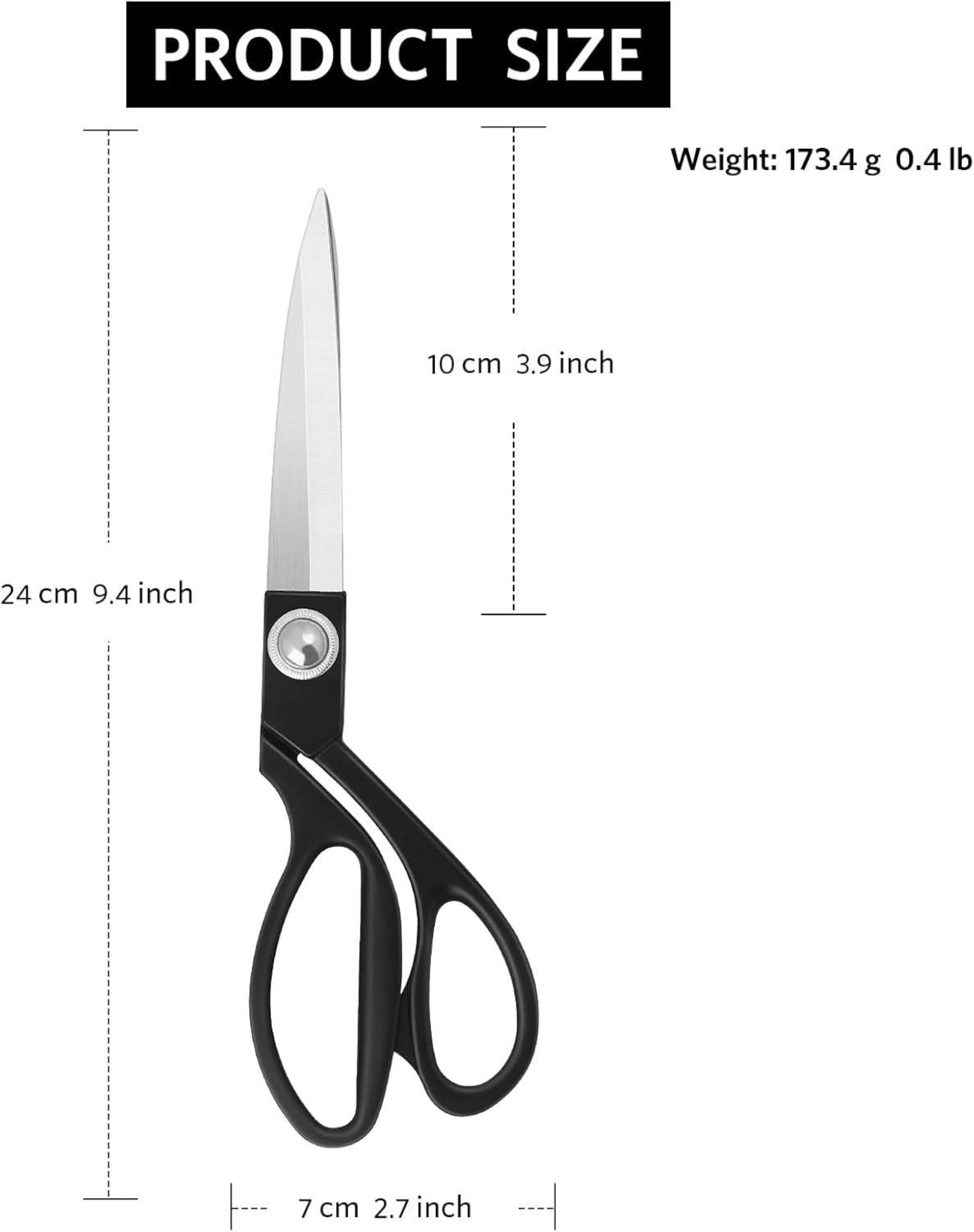 Professionelle Edelstahl Nähschere 24cm für Stoff Leder Schneider Arbeit