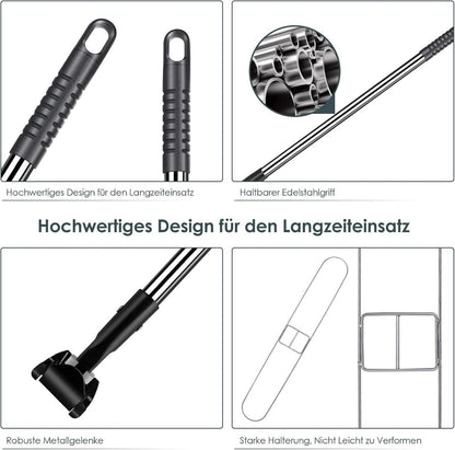 105cm Wischmopp Bodenwischer Flachmopp Edelstahlgriff 360° Drehgelenk
