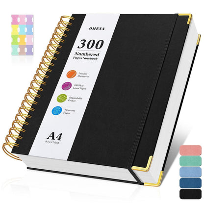 A4 Liniertes Notizbuch mit Hardcover – 300 Seiten