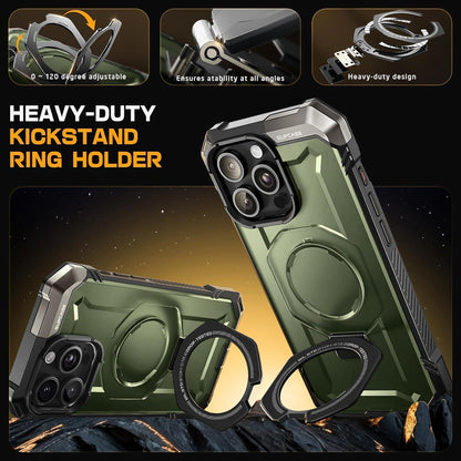 iPhone 16 Pro Hülle mit Ständer & MagSafe Grün