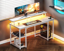 Gaming Schreibtisch LED-Beleuchtung 2 Steckdosen 2 USB