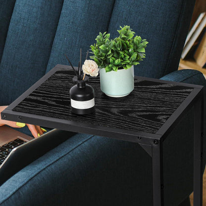 Nandae Beistelltisch Schwarz Metall Holz Industriedesign