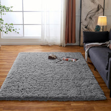 Flauschiger Teppich Grau 60x120cm - Weicher Wohnzimmerteppich