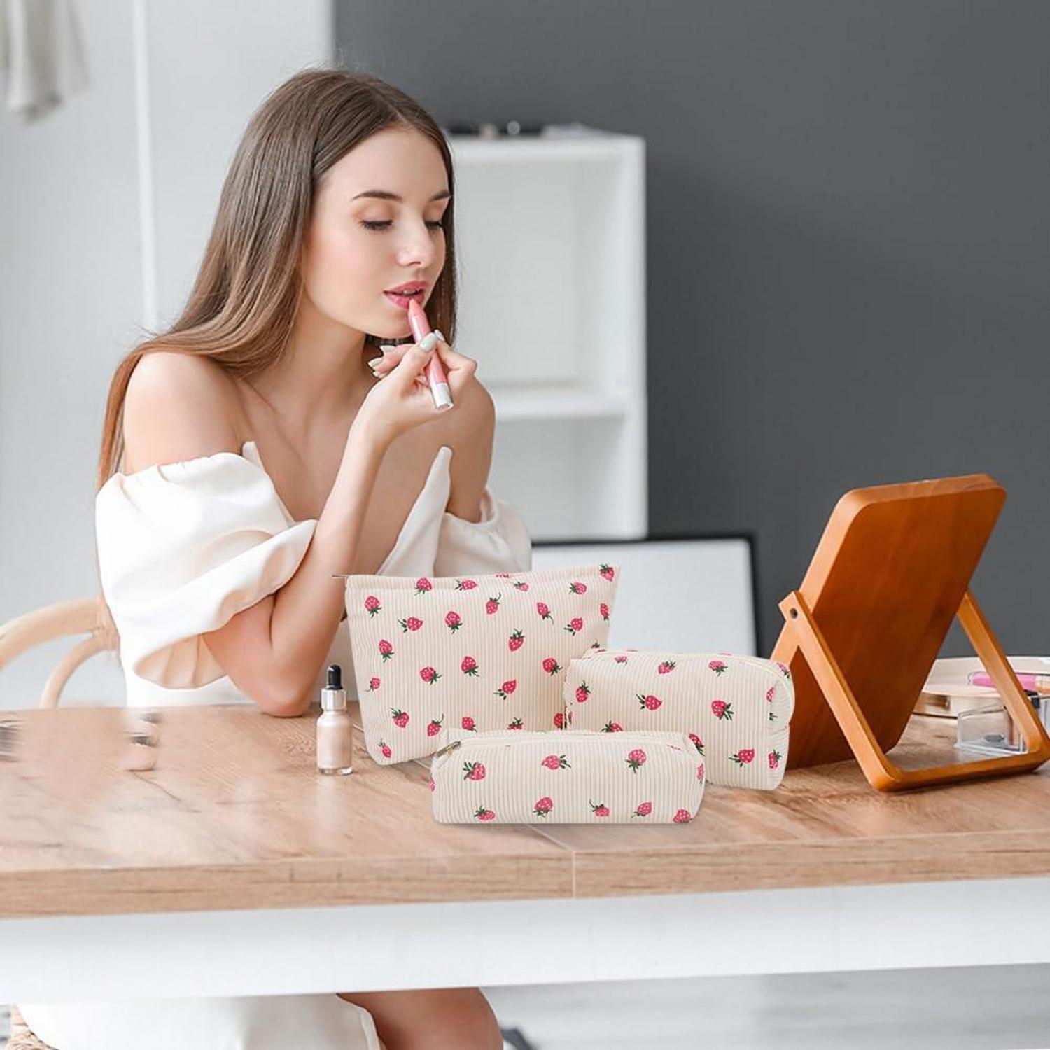 3-teiliges Kosmetiktaschen-Set für Mädchen Damen