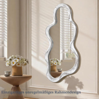 Asymmetrischer Wandspiegel Wolke Holzrahmen Modern 90x50 cm