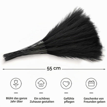 30x 55cm Pampasgras Deko Schwarz - Kunstpflanzen für Zuhause