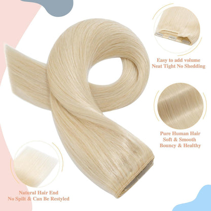Echthaar Clip-In Extensions Platinum Blonde 50cm
