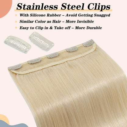 Echthaar Clip-In Extensions Platinum Blonde 50cm