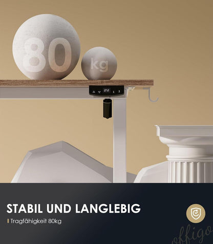 Höhenverstellbarer Elektrischer Schreibtisch 160 cm Büro Gaming Tisch Brown
