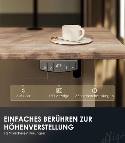 Höhenverstellbarer Schreibtisch 160 cm Elektrisch Gaming Tisch Beige