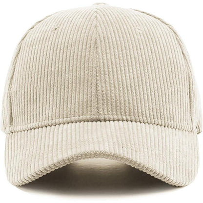 Winter Baseball Cap Herren Damen Cord Verstellbar Warm Beige