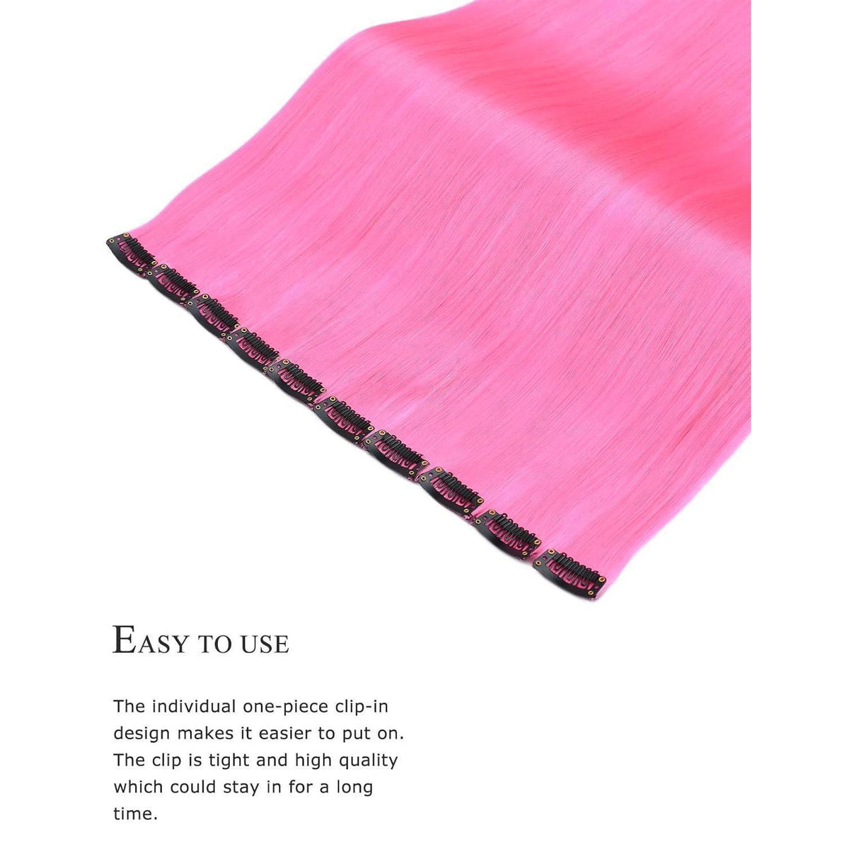 10x Clip-in Haarverlängerung Pink 50cm – Bunt & Glänzend